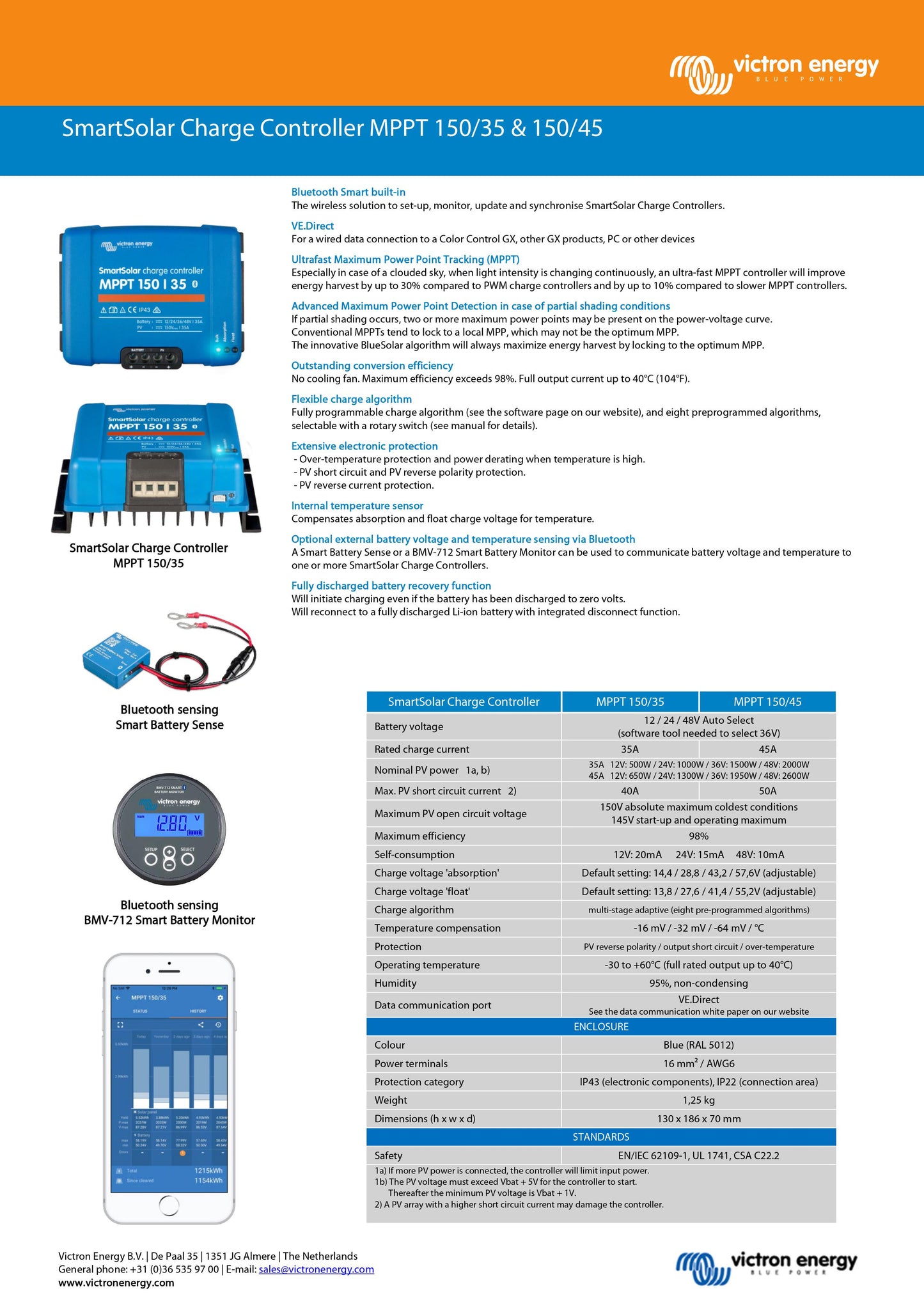 Victron SmartSolar MPPT Controller 150/35 35A 150V - SCC115035210