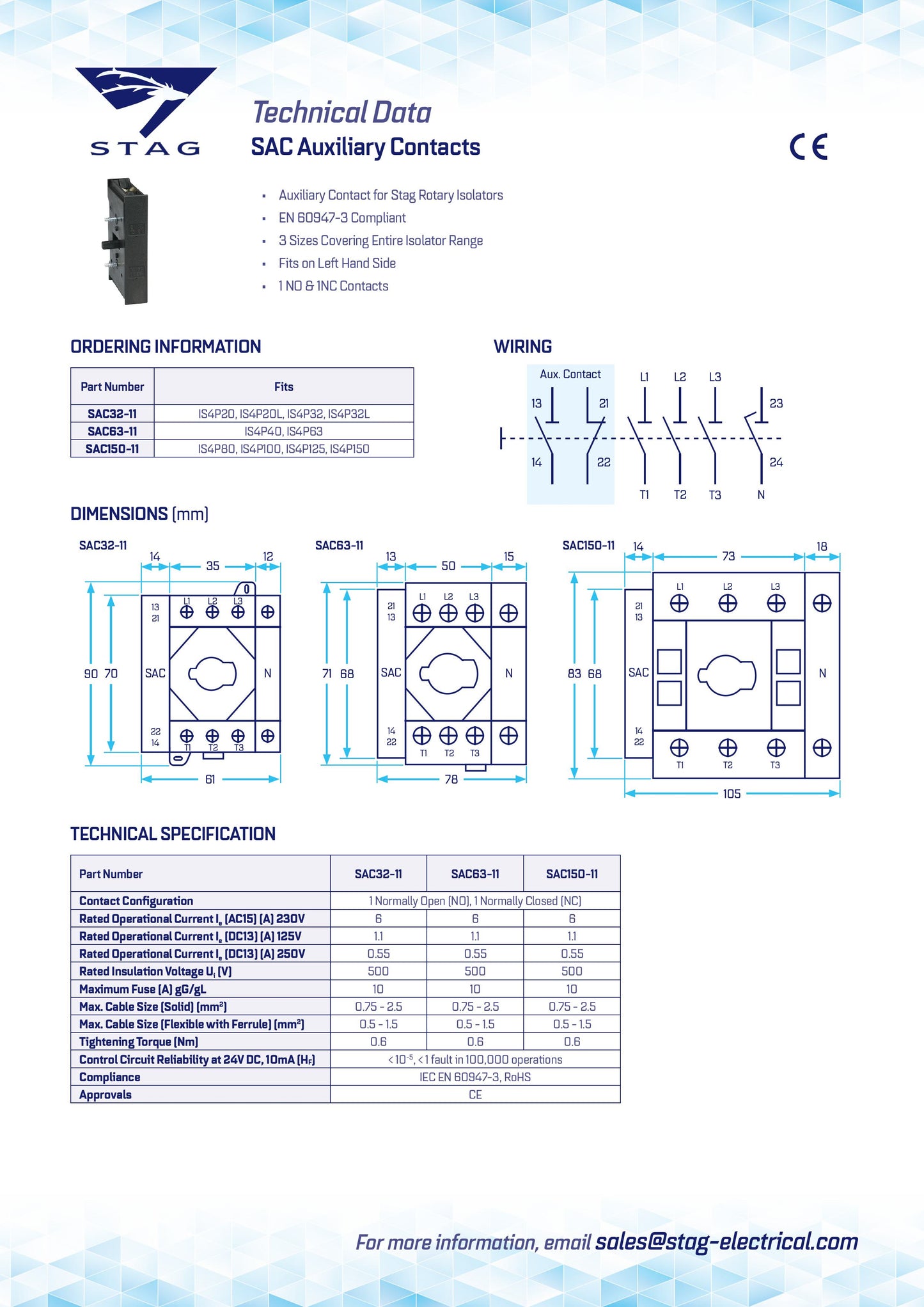 Stag Isolator 4 Pole, 40 Amp Enclosed IP65