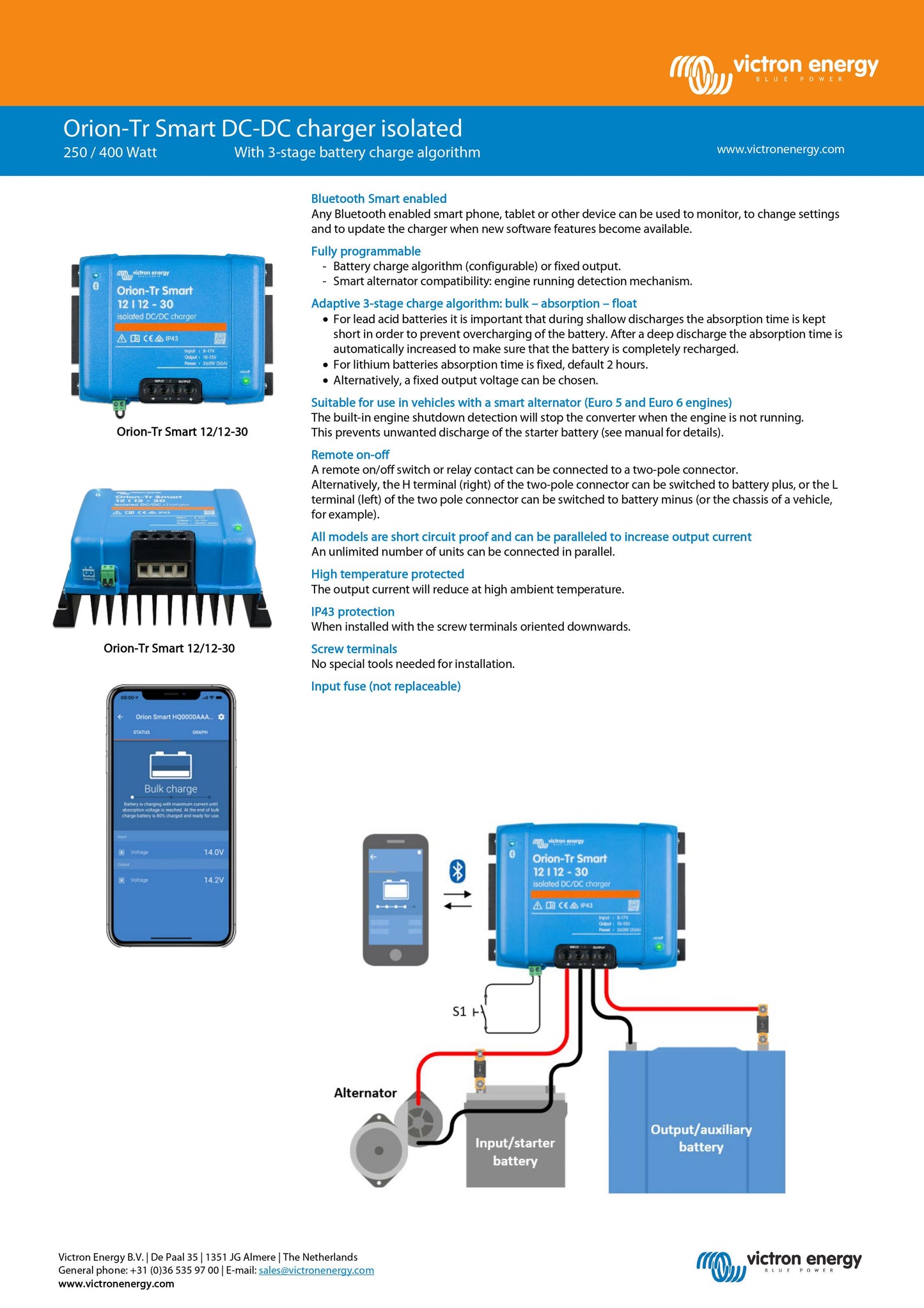 Victron Orion-Tr Smart Isolated DC-DC Charger 24/12V 20A (240W)