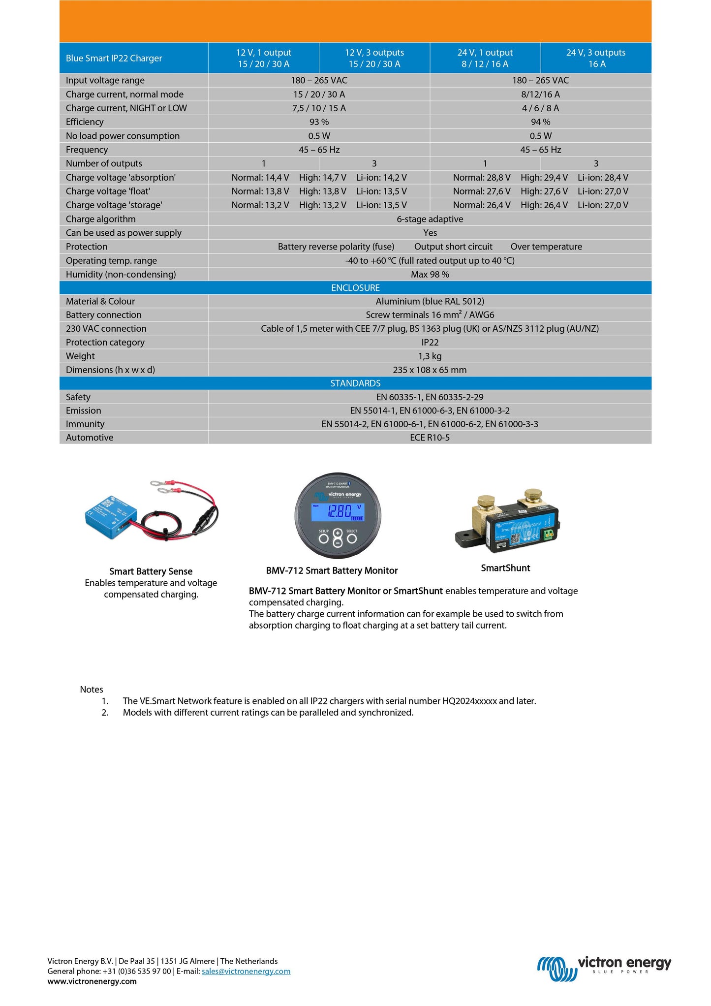 Victron Energy Blue Smart IP22 Charger 12V 20A 3 Output UK