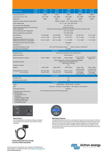 Victron Energ Phoenix Inverter VE.Direct UK 12V 1200VA