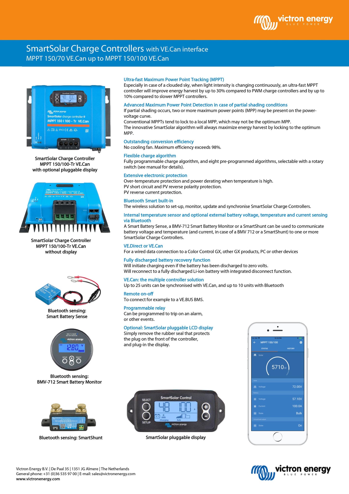 Victron Energy SmartSolar MPPT Charge Controller 150/70 Tr VE.Can