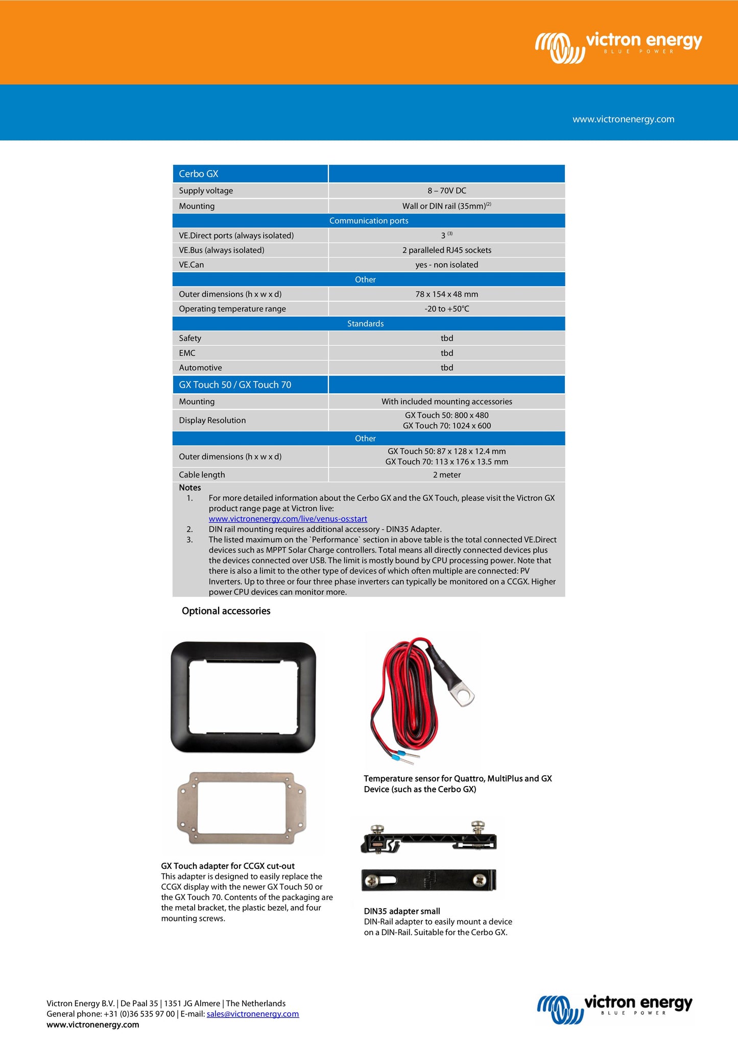 Victron Energy GX Touch 70