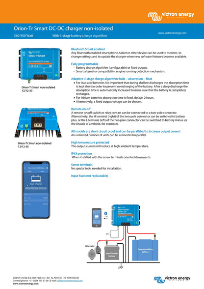 Victron Orion-Tr Smart Non-isolated DC-DC Charger 24/12V 30A (360W)